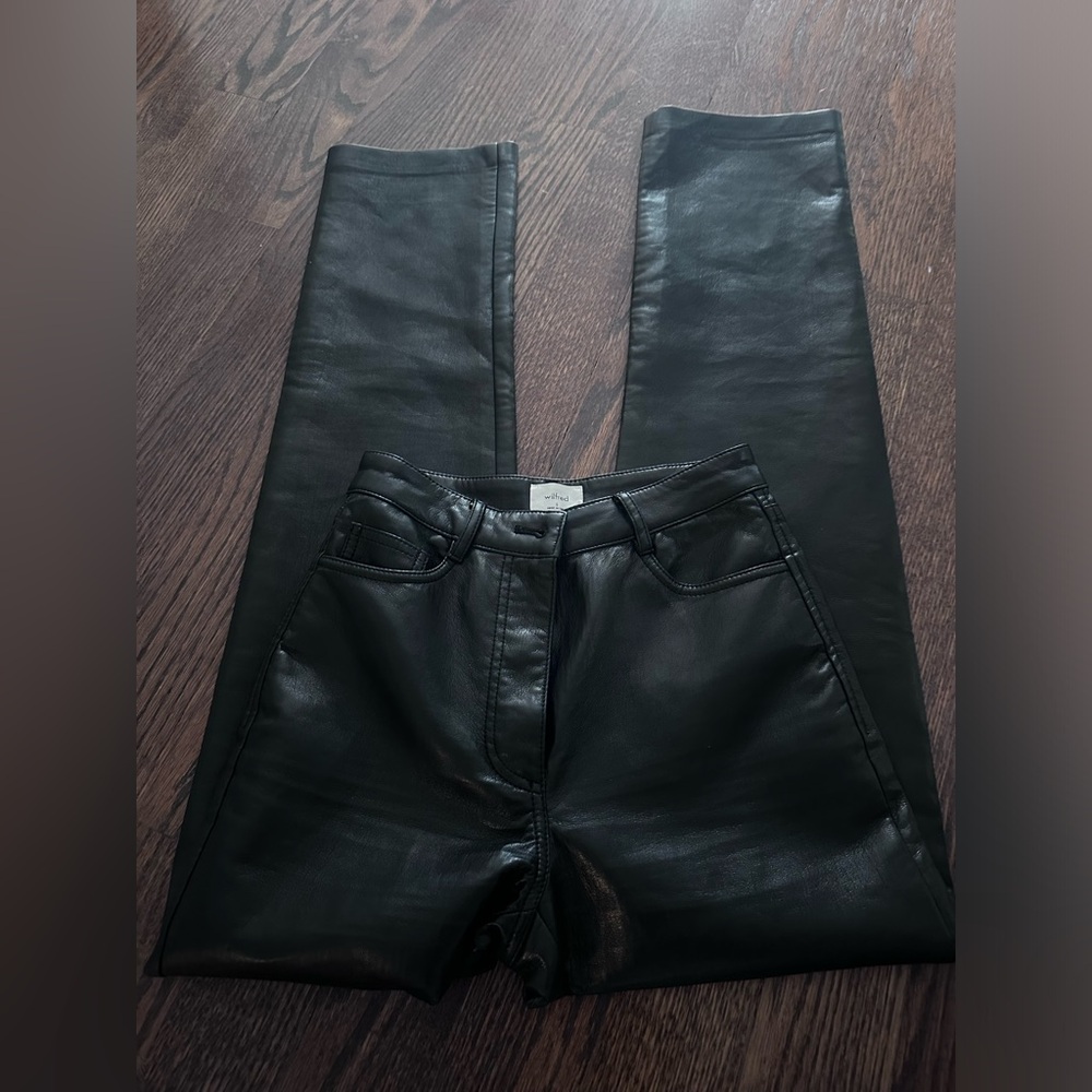 Aritzia Wilfred Leather black pants